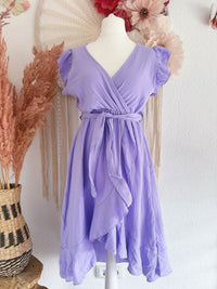 SOMMERKLEID AUS MUSSELIN IN LILA - ONE SIZE -
