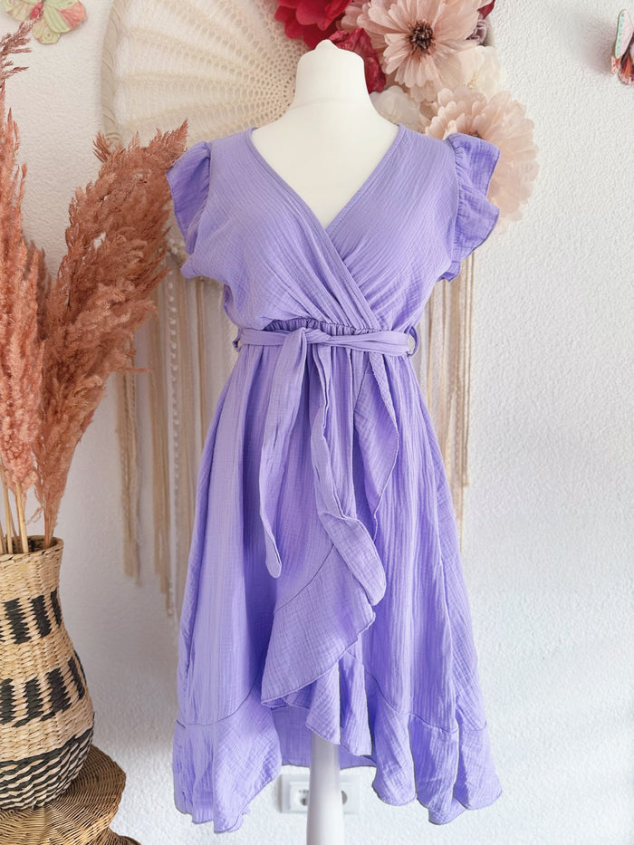 SOMMERKLEID AUS MUSSELIN IN LILA - ONE SIZE -