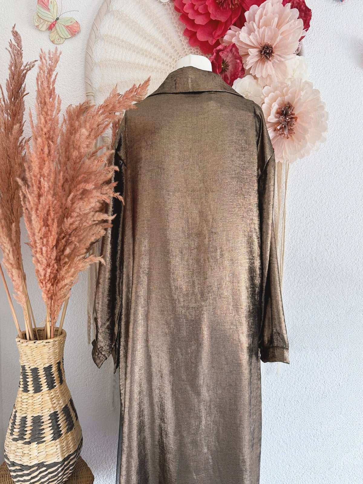 GLAMOURÖSES MIDIKLEID IN GOLD-METALLIC & TÜLL - ONE SIZE -