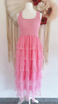 ROMANTISCHES TÜLLKLEID IN ROSA - ONE SIZE -