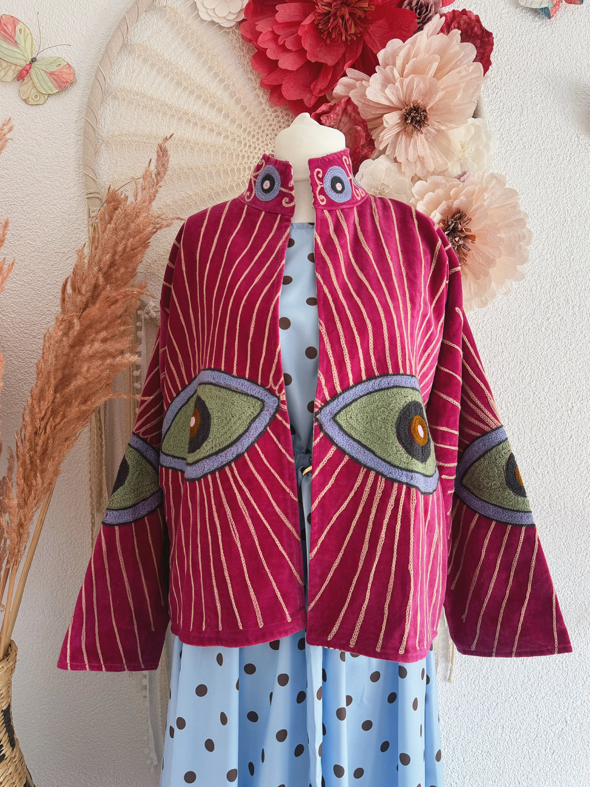 BOHOJACKE MIT STICKEREIEN - MODELL 13 - ONE SIZE -