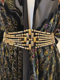 VINTAGE GÜRTEL MIT METALLSTÄBCHEN-OPTIK