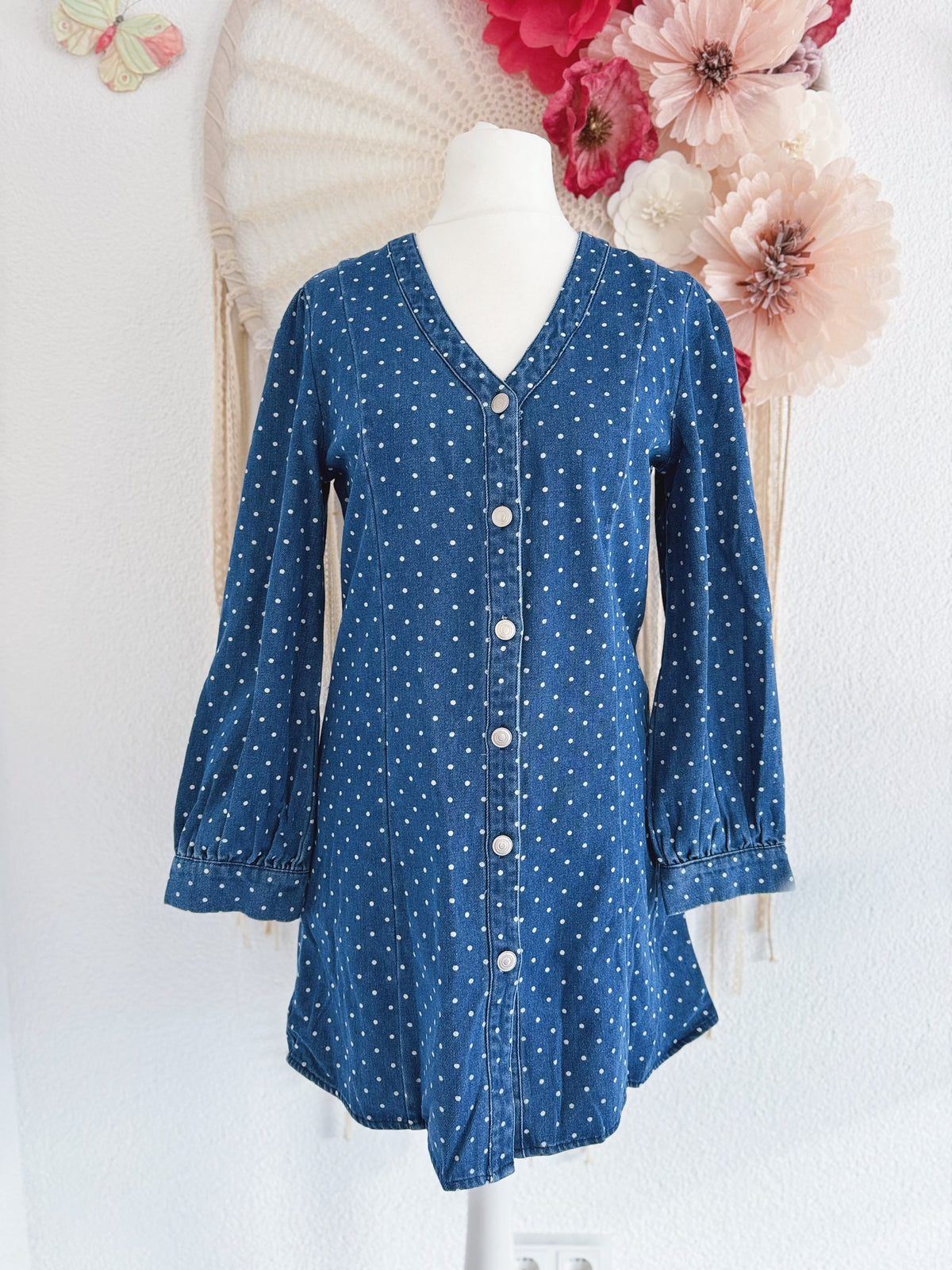 JEANSKLEID MIT PUNKTEN - VERSCH. GRÖßEN