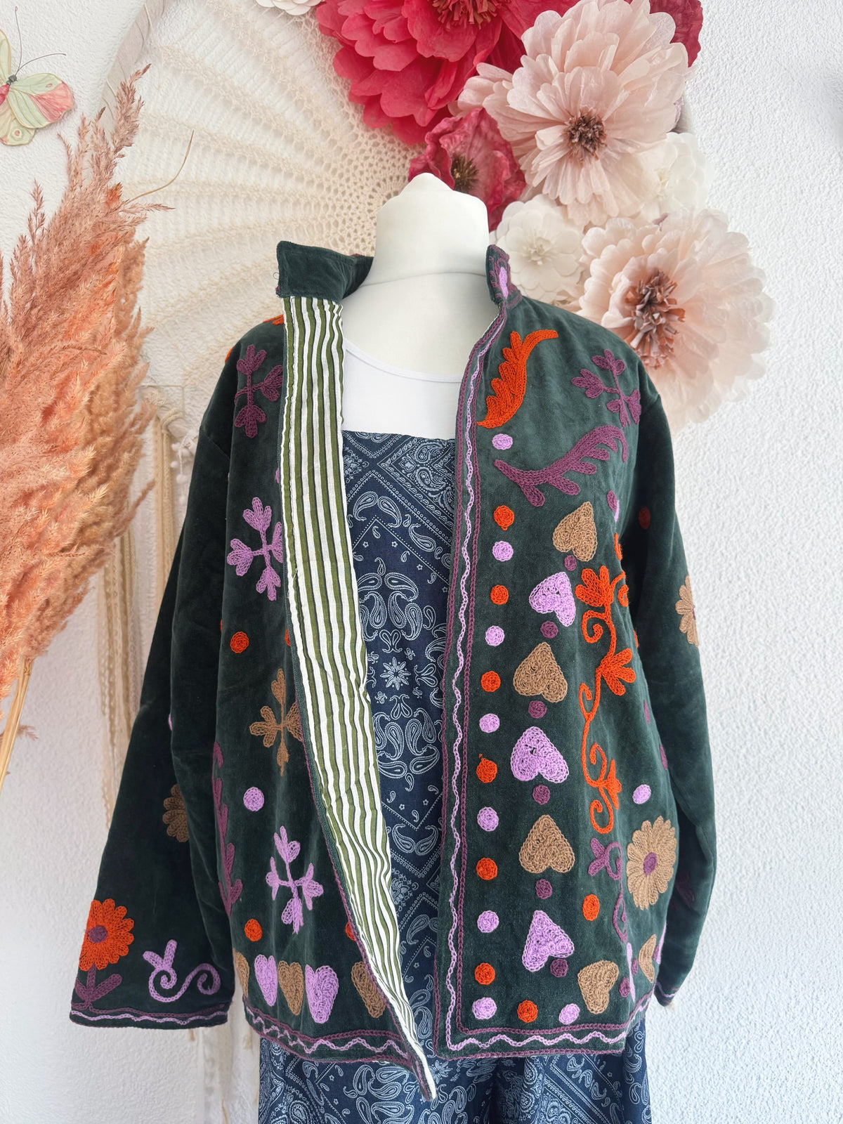 BOHOJACKE MIT STICKEREIEN - MODELL 8 - ONE SIZE -