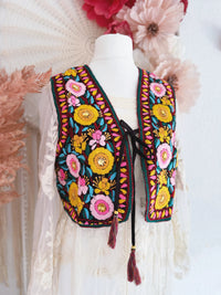 FLORALE BOHOWESTE MIT STICKEREIEN UND PAILLETTEN- ONE SIZE -