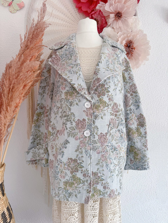 ROMANTISCHER GOBELIN BLAZER MIT BLUMENMUSTER - ONE SIZE -