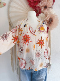 TUNIKA MIT MYSTISCHEM SONNENPRINT - ONE SIZE -