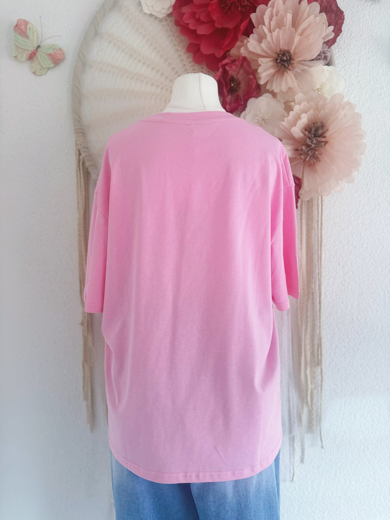 T-SHIRT MIT COWBOYHÜTEN IN PINK - ONE SIZE -