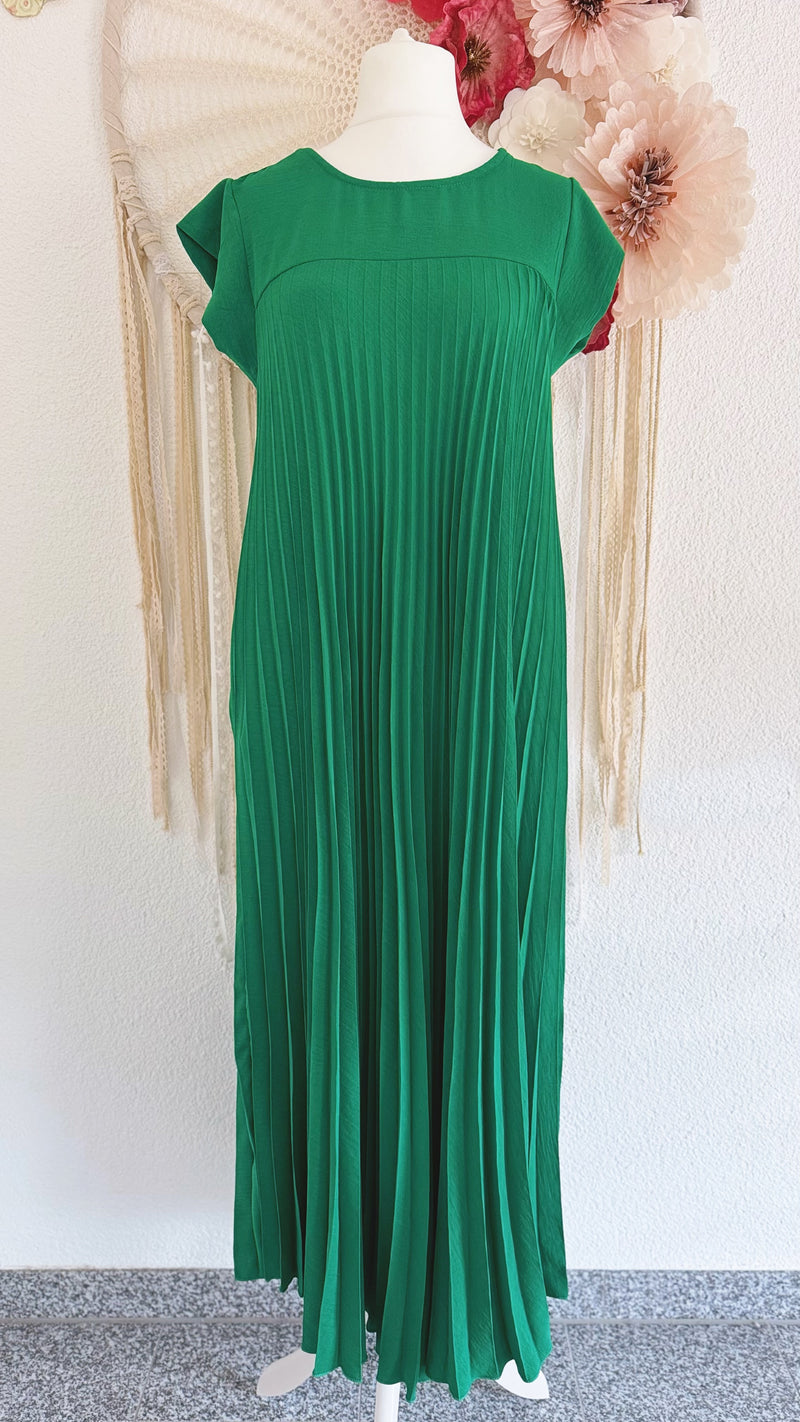 PLISSEEKLEID IN GRÜN - ONE SIZE -