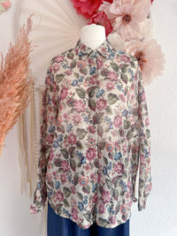 BLÜSCHEN MIT ROMANTISCHEM GOBELIN-BLUMENMUSTER - ONE SIZE -