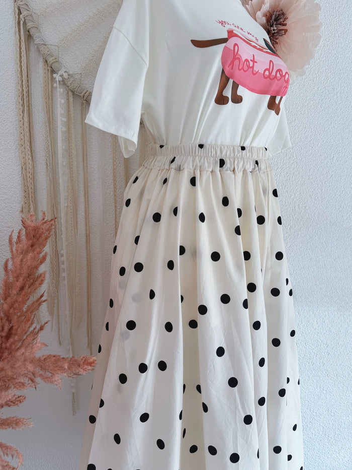 MAXIROCK MIT PÜNKTCHEN IN CREME - ONE SIZE -