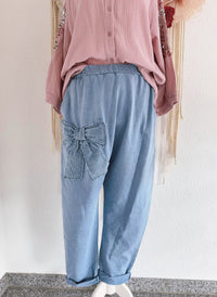 LÄSSIGE JOGGERPANTS MIT GROßER SCHLEIFE - ONE SIZE -