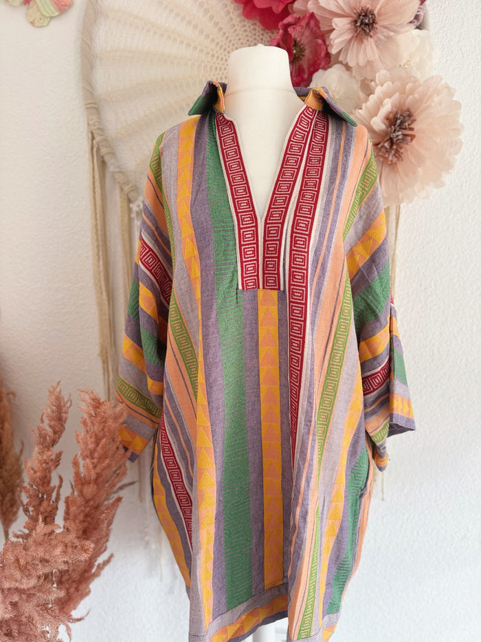 OVERSIZED TUNIKAKLEID MIT ETHNOPRINT - ONE SIZE -