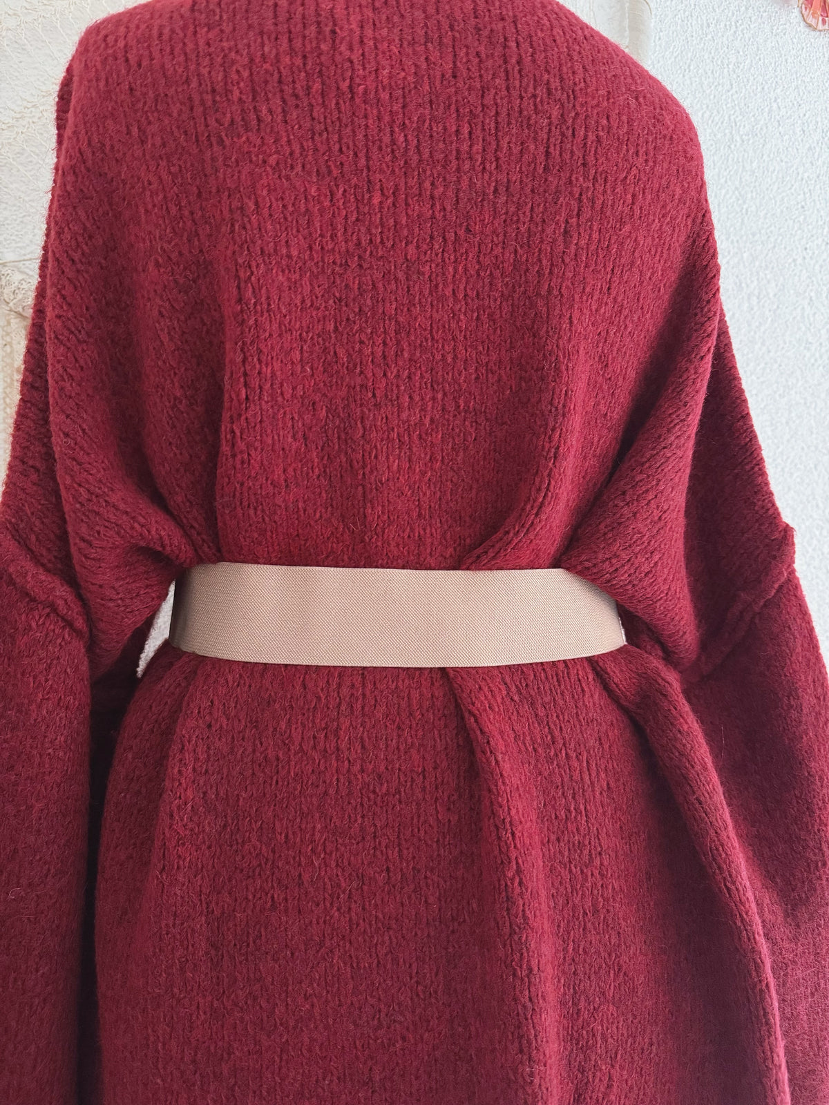 ELASTISCHER TAILLENGÜRTEL MIT HERZSCHNALLE & CORD IN BEIGE - VERSCH. GRÖßEN