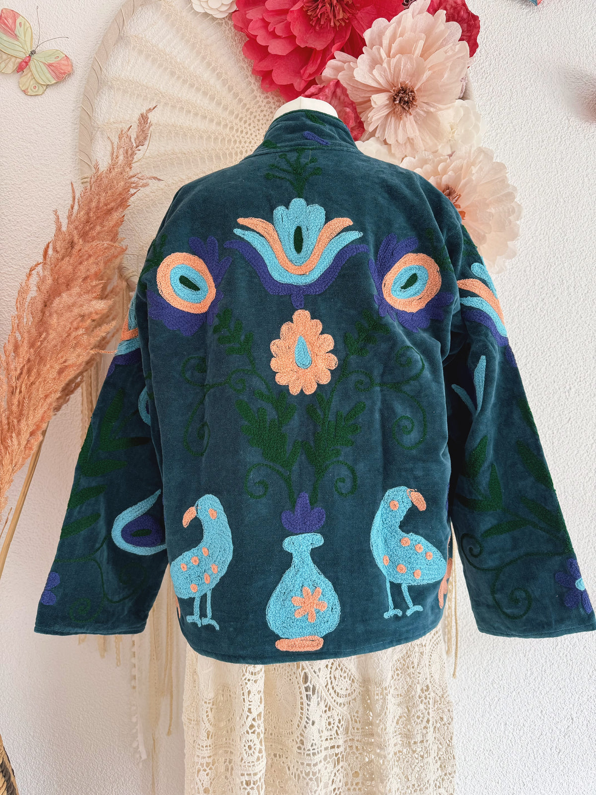 BOHOJACKE MIT STICKEREIEN - MODELL 15 - ONE SIZE -