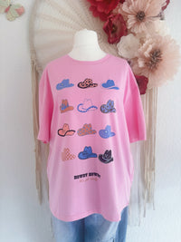 T-SHIRT MIT COWBOYHÜTEN IN PINK - ONE SIZE -