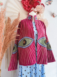 BOHOJACKE MIT STICKEREIEN - MODELL 13 - ONE SIZE -