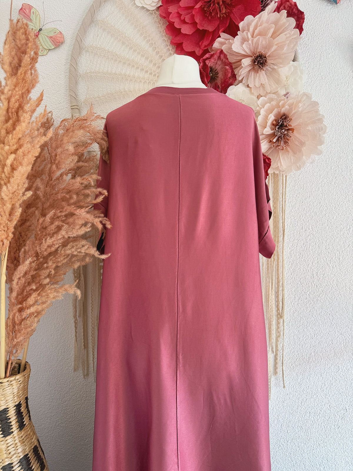 OVERSIZED MAXIKLEID MIT V-AUSSCHNITT IN ALTROSA - ONE SIZE -