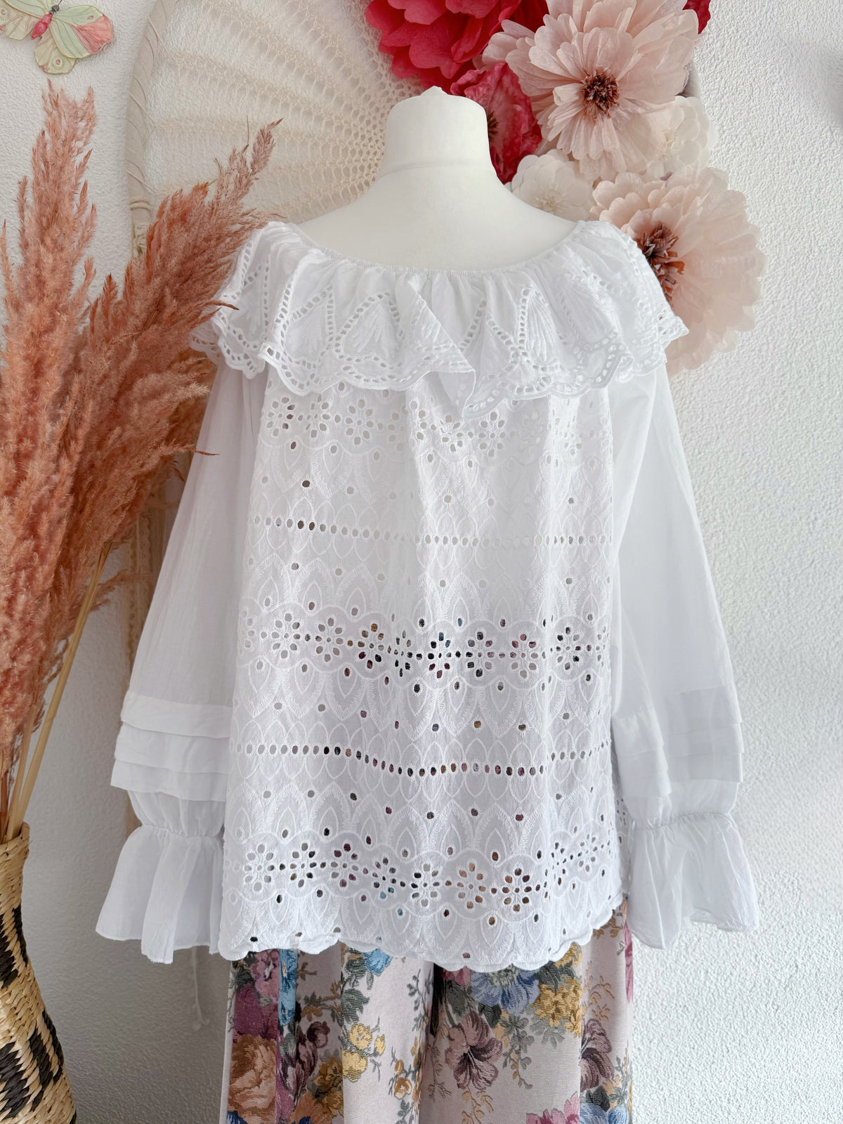 LOCHSPITZENTUNIKA IM ROMANTISCHEN BOHO-STIL - ONE SIZE -