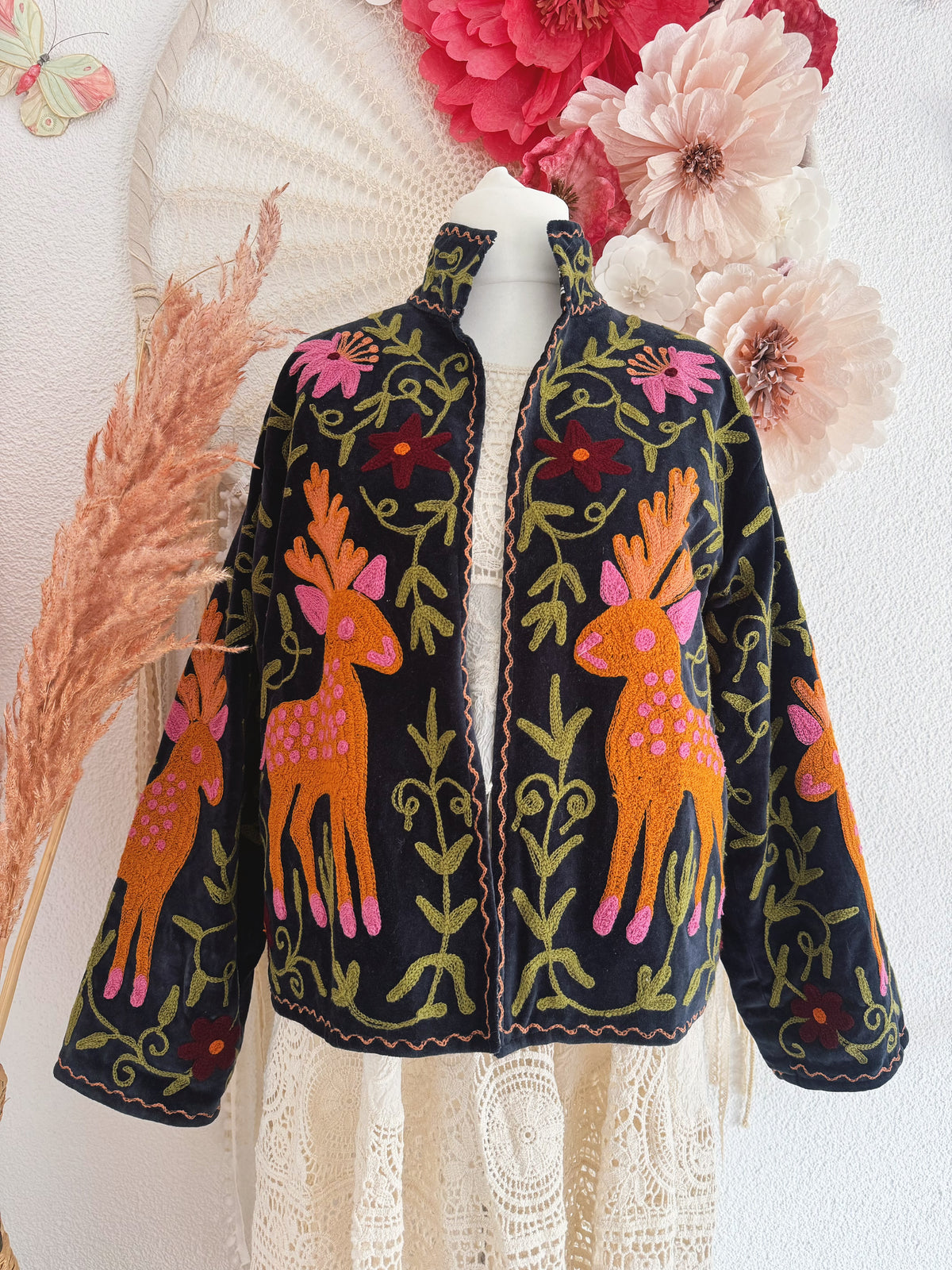 BOHOJACKE MIT STICKEREIEN - MODELL 19 - ONE SIZE -