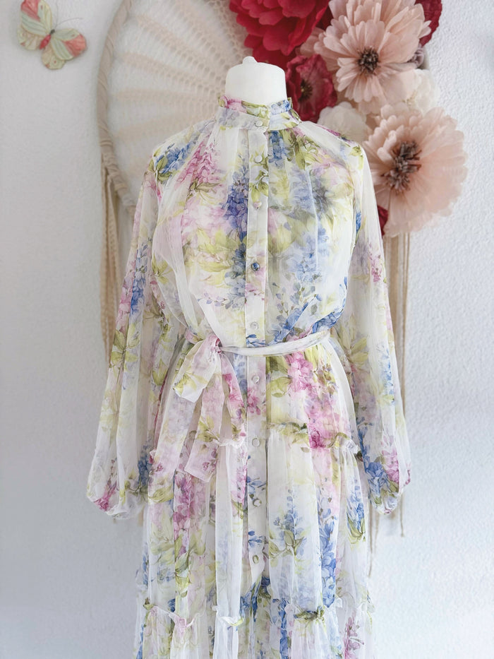 ROMANTISCHES MAXIKLEID MIT BLÜTENPRINT - ONE SIZE -