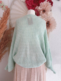 OVERSIZED STRICKPULLOVER "SCHLEIFCHEN" IN MINT - ONE SIZE -