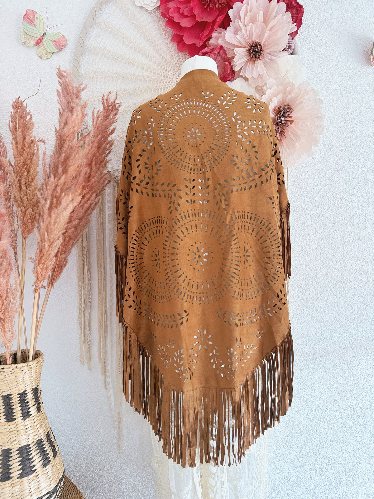 BOHO FRANSEN-PONCHO/CAPE - ONE SIZE -