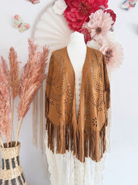 BOHO FRANSEN-PONCHO/CAPE - ONE SIZE -