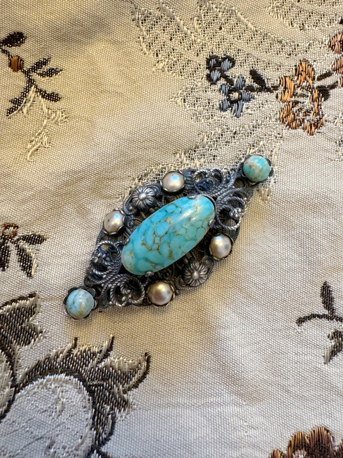 OPULENTE VINTAGE BROSCHE IM BOHEMIAN-STIL