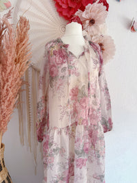 ROMANTISCHES BOHO-MAXIKLEID MIT BLUMENMUSTER IN MAUVE
