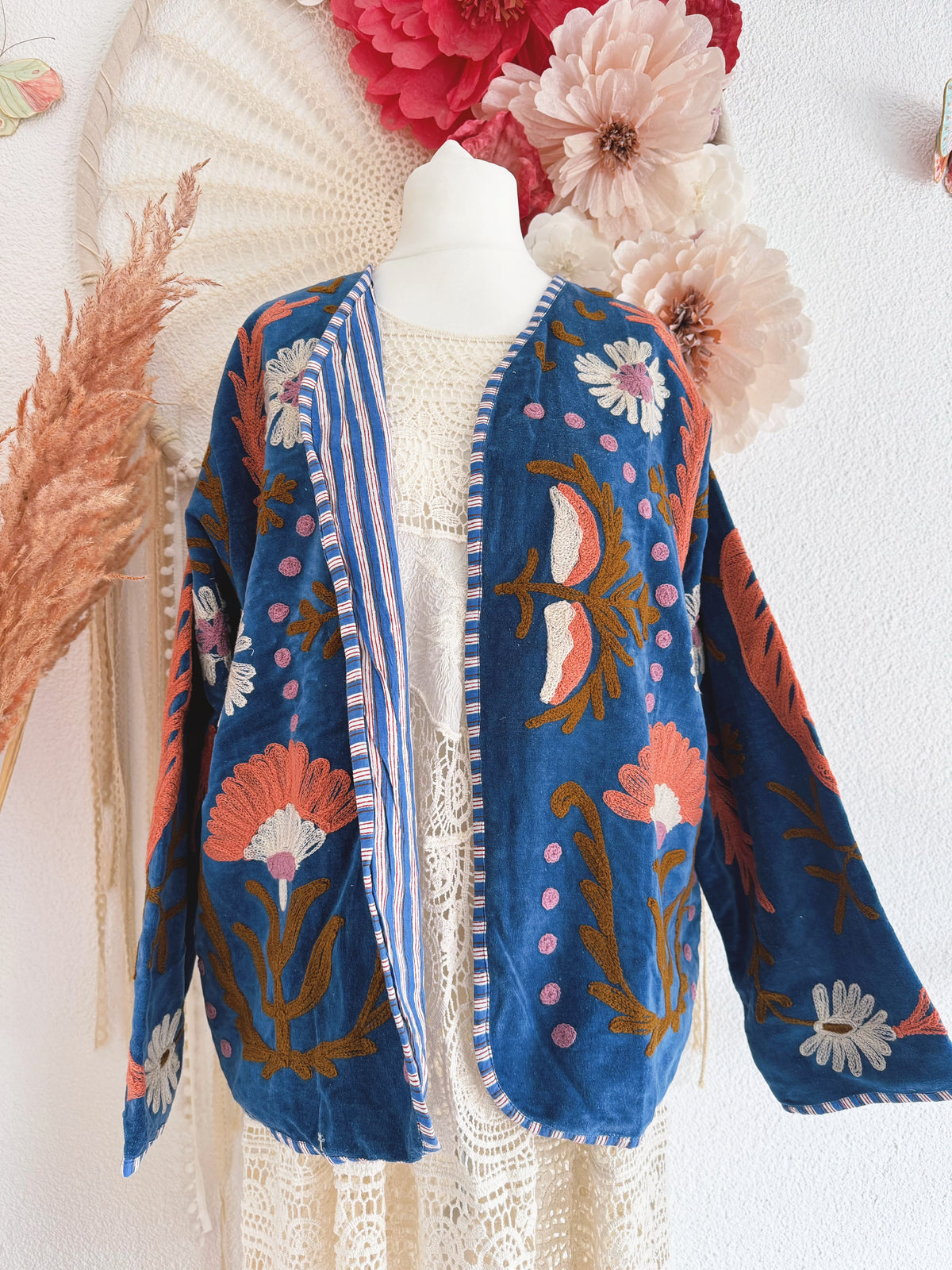 BOHOJACKE MIT STICKEREIEN - MODELL 17 - ONE SIZE -