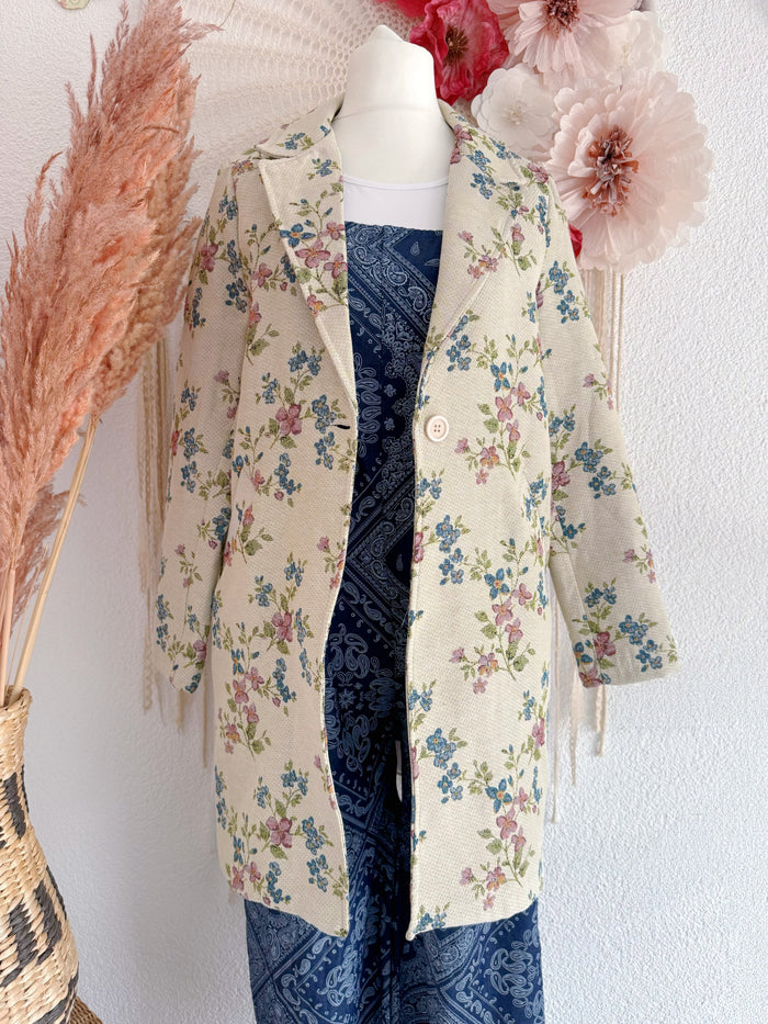SOMMERMANTEL AUS GOBELIN MIT FLORALEM VINTAGE-MUSTER - ONE SIZE -