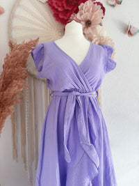 SOMMERKLEID AUS MUSSELIN IN LILA - ONE SIZE -