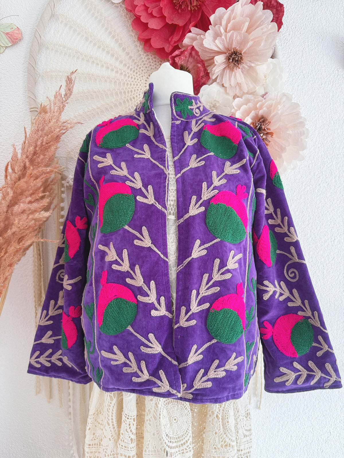 BOHOJACKE MIT STICKEREIEN - MODELL 14 - ONE SIZE -