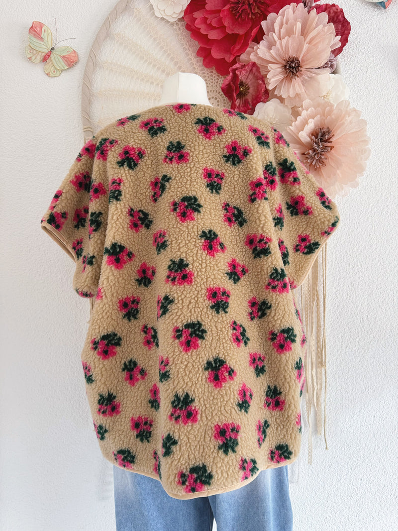 FLORALE OVERSIZED JACKE MIT KURZEN ÄRMELN - ONE SIZE -