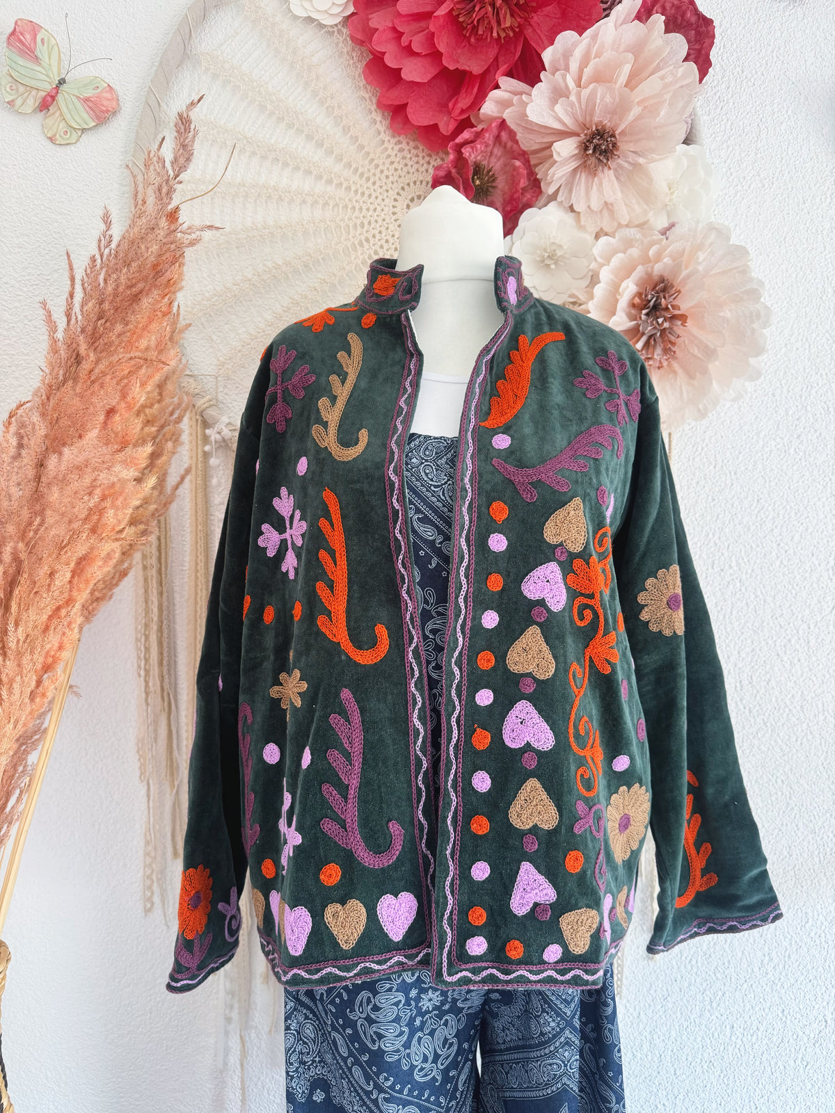 BOHOJACKE MIT STICKEREIEN - MODELL 8 - ONE SIZE -