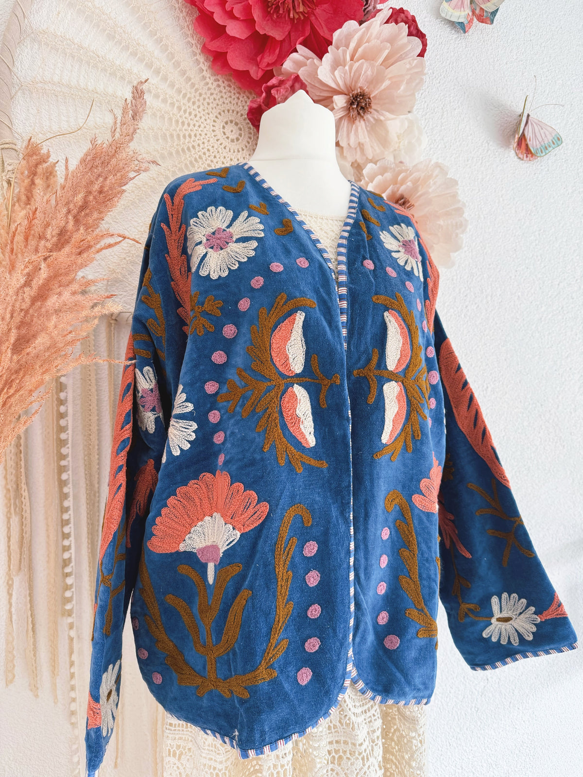 BOHOJACKE MIT STICKEREIEN - MODELL 17 - ONE SIZE -