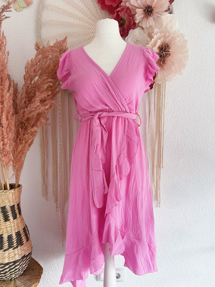 SOMMERKLEID AUS MUSSELIN IN PINK - ONE SIZE -