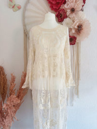 SPITZENKLEID IN CREME - ONE SIZE -