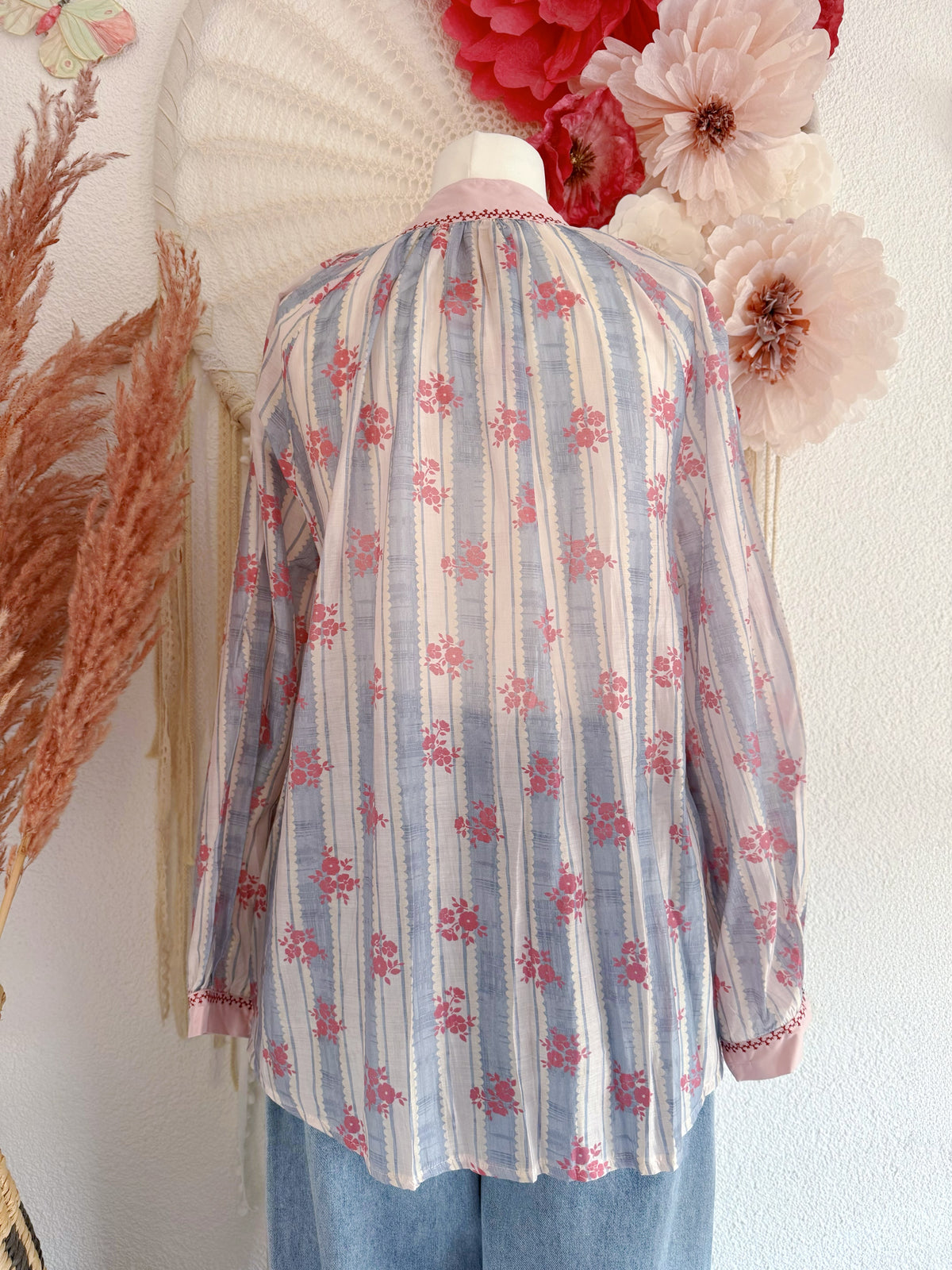 TUNIKA MIT STREIFEN & BLÜTENPRINT - ONE SIZE -