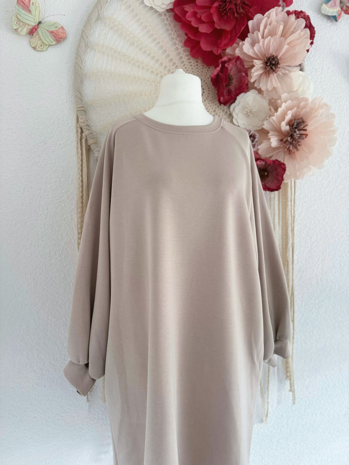 OVERSIZED SWEATERKLEID IN BEIGE - ONE SIZE -
