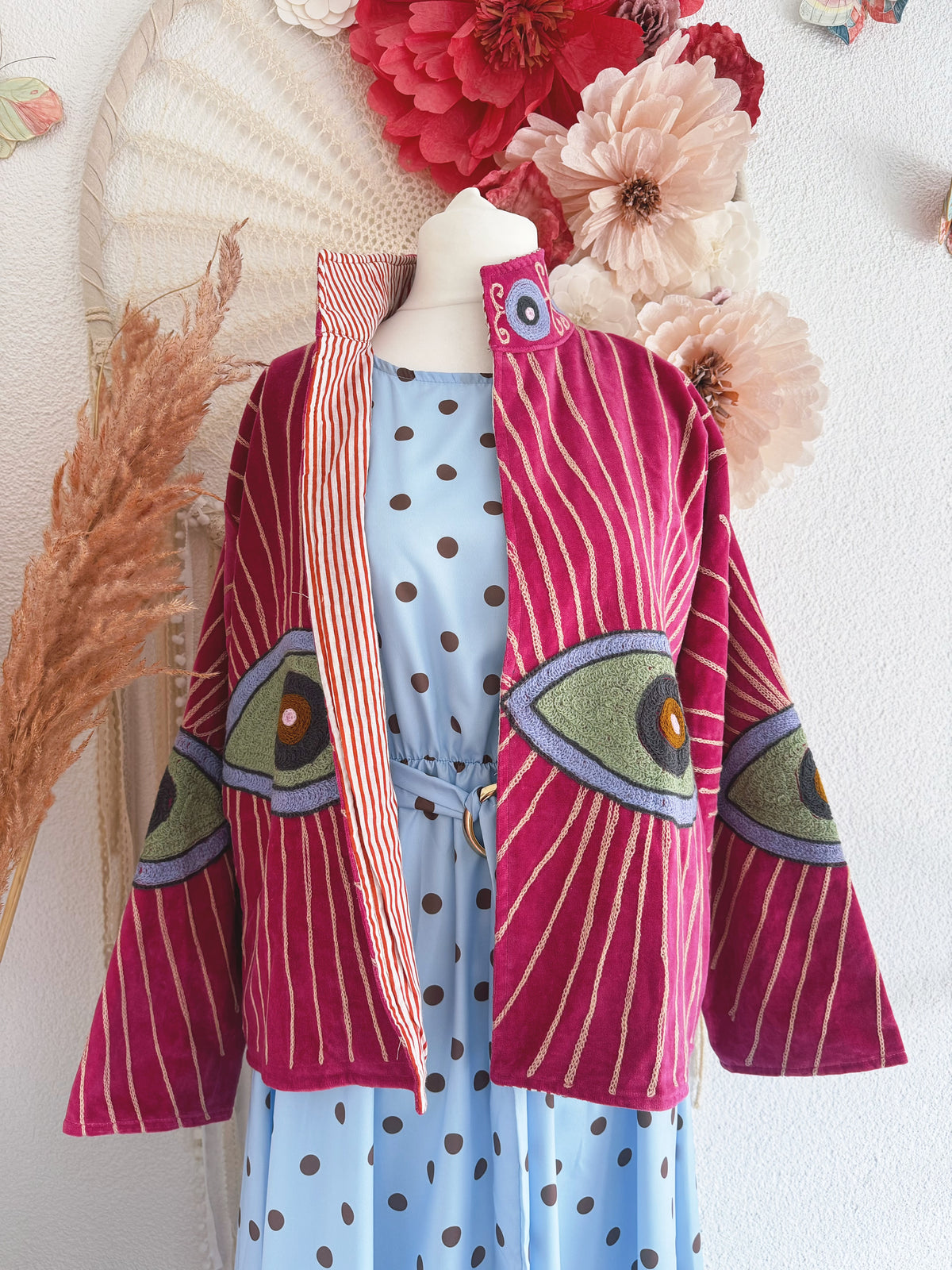 BOHOJACKE MIT STICKEREIEN - MODELL 13 - ONE SIZE -