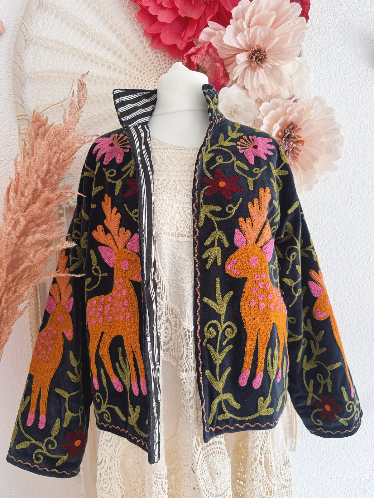 BOHOJACKE MIT STICKEREIEN - MODELL 19 - ONE SIZE -