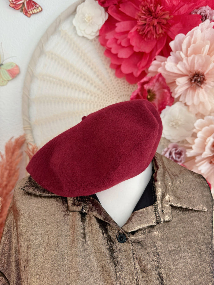 BASKENMÜTZE - BERET - IN BORDEAUX