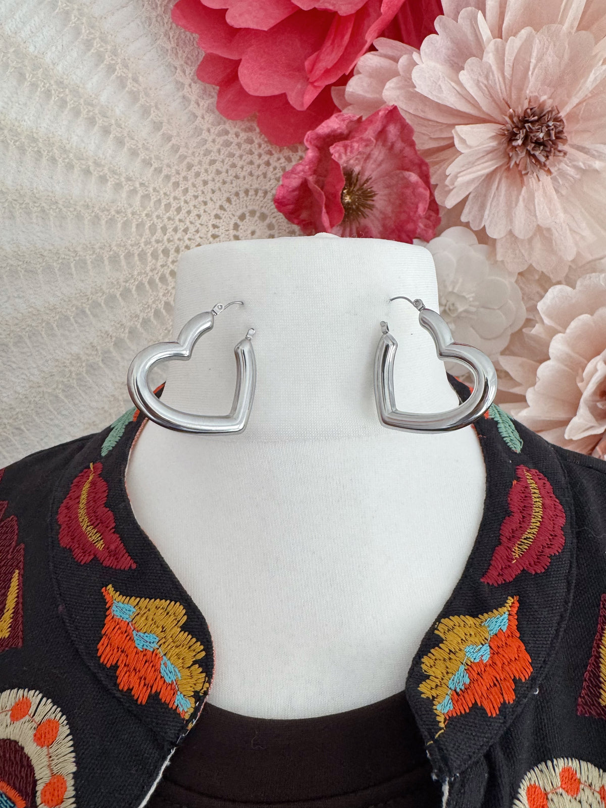 CREOLEN IN HERZFORM - SILBER -