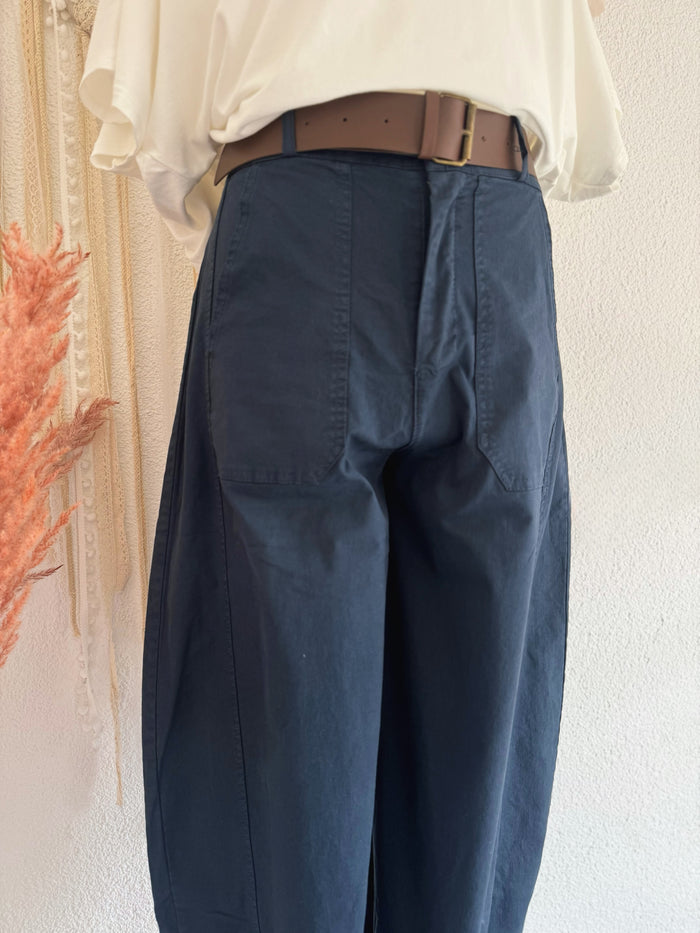 BARREL JEANS IN DUNKELBLAU - ONE SIZE -