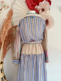 GESTREIFTES KLEIDCHEN MIT BALLONÄRMELN - ONE SIZE -