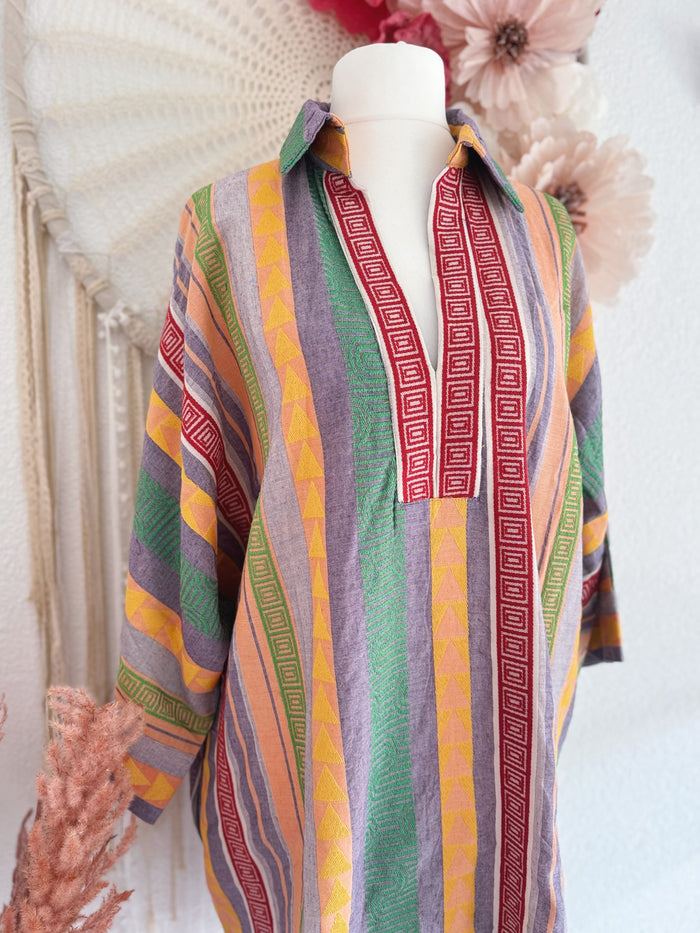 OVERSIZED TUNIKAKLEID MIT ETHNOPRINT - ONE SIZE -