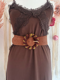 SAMTGÜRTEL IN BRAUN - VERSCH. GRÖßEN