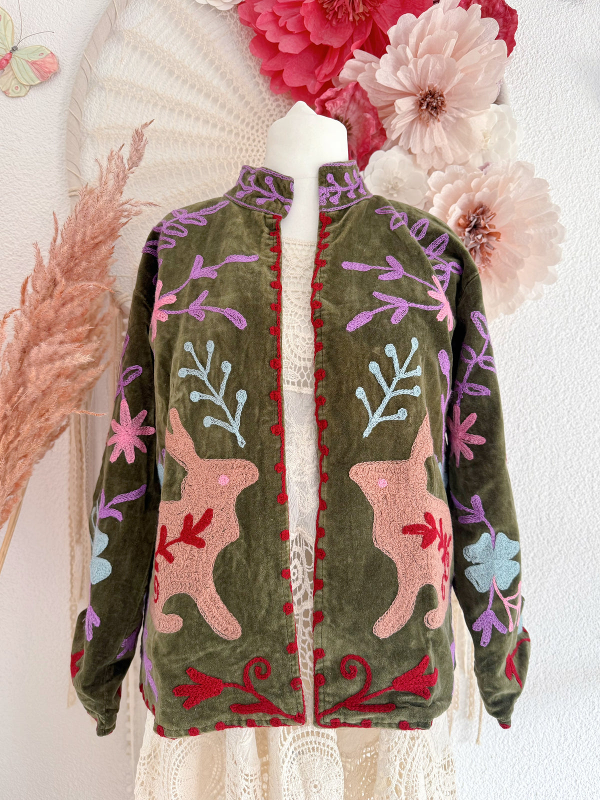 BOHOJACKE MIT STICKEREIEN - MODELL 16 - ONE SIZE -